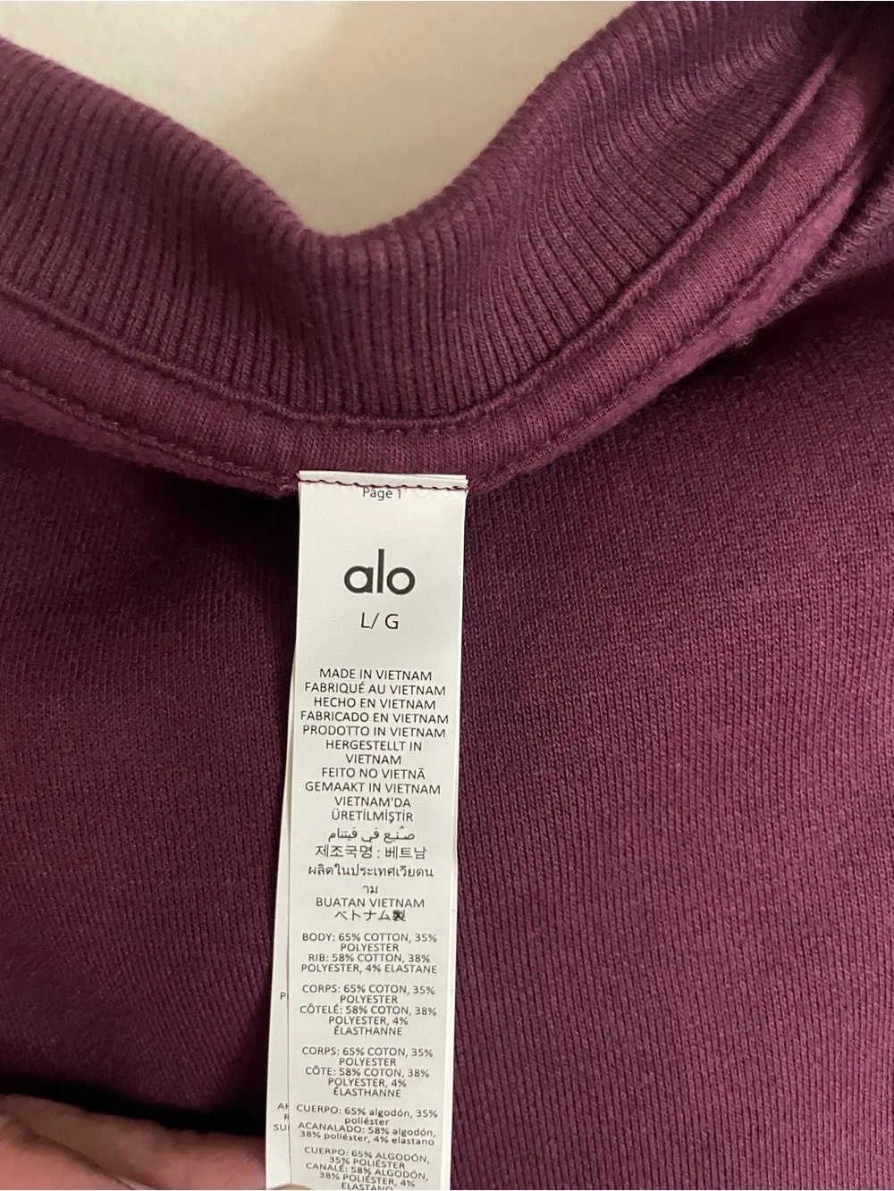 ALO Yoga NWT Accolade Crewneck Pullover Sweatshirt in Burgundy Size L